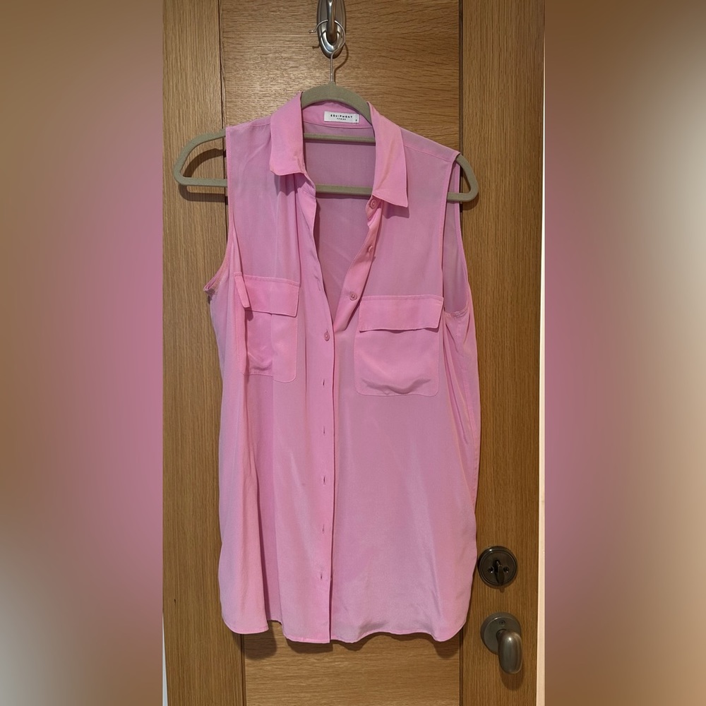 Equiptment pink sleeveless top. Perfect condition. Silk. Size S